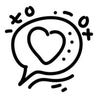 heart icon inside a speech bubble. It can be used in a variety of contexts, such as on greeting cards, social media posts, or websites. vector