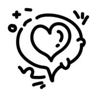 heart icon inside a speech bubble. It can be used in a variety of contexts, such as on greeting cards, social media posts, or websites. vector