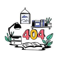 Elevate your website's visual aesthetics with flat illustration Empty Space 404 designs. Create a clean and user friendly error page that enhances your brand's image vector