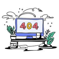 Elevate your website's visual aesthetics with flat illustration Empty Space 404 designs. Create a clean and user friendly error page that enhances your brand's image vector