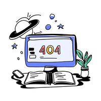 Elevate your website's visual aesthetics with flat illustration Empty Space 404 designs. Create a clean and user friendly error page that enhances your brand's image vector