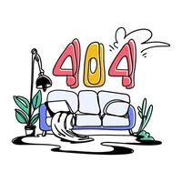 Elevate your website's visual aesthetics with flat illustration Empty Space 404 designs. Create a clean and user friendly error page that enhances your brand's image vector
