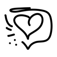 Icon Outline Speech Bubble Heart, symbolizing communication and love. The icon is surrounded by various decorative elements, enhancing its visual appeal vector