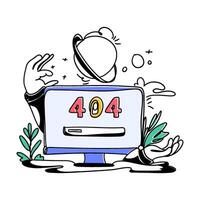 Elevate your website's visual aesthetics with flat illustration Empty Space 404 designs. Create a clean and user friendly error page that enhances your brand's image vector