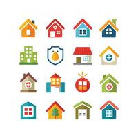 Home and Real Estate Icon Set Collection Illustration vector