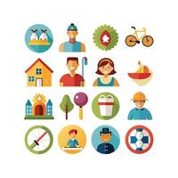Lifestyle and Leisure Icon Set Collection Illustration vector