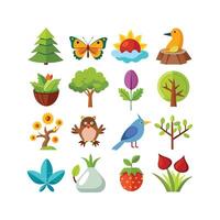 Nature Icon Set Collection Illustration vector