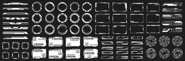 High Tech HUD Elements and Futuristic Interface Graphics Set vector
