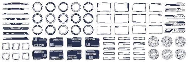Futuristic Interface Elements Set. Sci-Fi HUD and UI Design Components vector