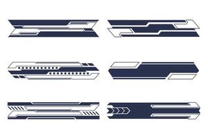 HUD sci-fi tech interface bars. Futuristic design elements set vector