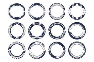 High-Tech HUD Interface Circle Elements Set. Futuristic Sci-Fi Design vector