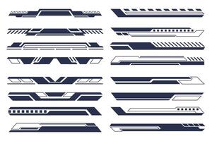 HUD Futuristic Tech Border Design Set. Sci-Fi Modern User Interface Elements vector