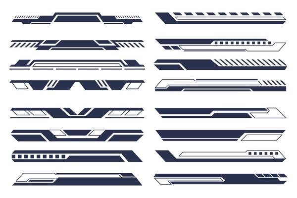 HUD Futuristic Tech Border Design Set. Sci-Fi Modern User Interface Elements
