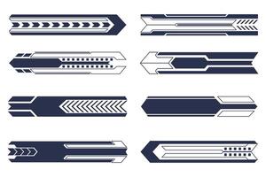 HUD cyber techno concept border design futuristic elements set vector