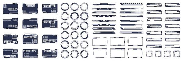 Futuristic Interface Elements Set. High Tech Sci-Fi HUD and UI Design Components vector