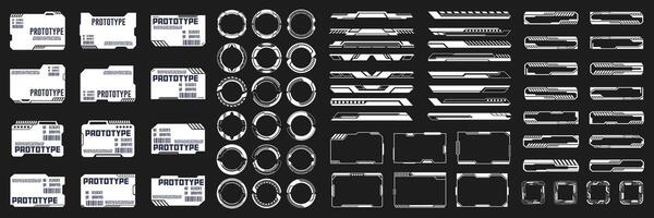 Set of Futuristic HUD Elements and Interface Borders Collection vector