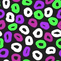 Modern seamless pattern. Geometric surface print in neon colors. Spotted freehand brush design texture. Deformed polka dot, circle motif. Great for textile, fabric, wallpaper, wrapping and packaging vector