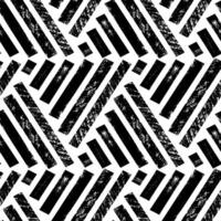Hand drawn grunge style weaving seamless pattern. Black and white wicker texture. Geometric simple print. Modern print for textile, fabric, wallpaper, wrapping, scrapbook and packaging vector