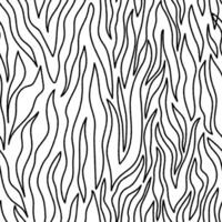 Scribble ink linear seamless pattern. Hand drawn zebra or tiger skin, wood texture. Abstract striped background. Repeating outline stripes motif. vector