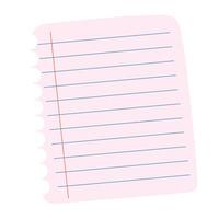Lined paper from a notebook. Empty notebook paper vector