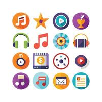 Music and Entertainment Icon Set Collection Illustration vector