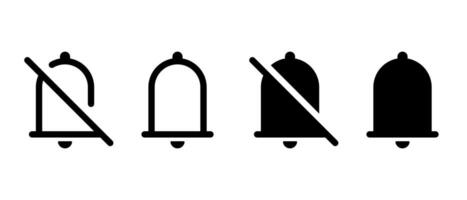 Mute and unmute notification bell icon set. Incoming inbox message concept vector