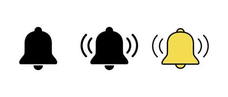 Ringing bell icon set in generic style. Notification alert concept vector