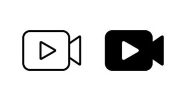 Play button on camera icon in generic style vector