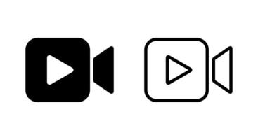 camera with play button icon in generic style. Streaming concept vector