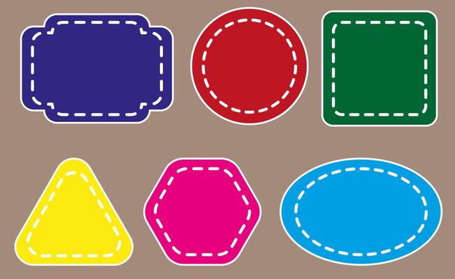 Multicolored icons of different shapes. Used for background.