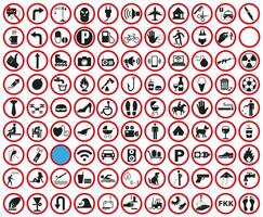 Prohibitory signs. Useful and necessary red prohibited signs. vector
