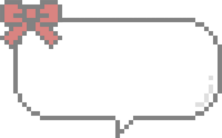 8 bits retro jogos pixel arte arco fita discurso bolha balão Rosa cor ícone adesivo memorando palavra chave planejador texto caixa bandeira png