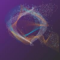 Abstract background with flowing particles. 3d abstract sci-fi user interface concept with gradient dots and lines. Digital cyberspace, high tech, technology concept. vector