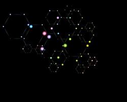 Abstract polygonal background with connecting dots and lines. vector