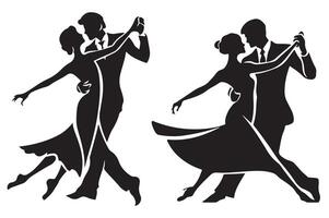 silhouette of a dancing couple vector