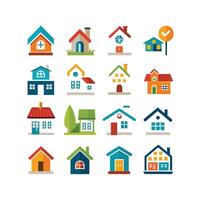 Home and Real Estate Icon Set Collection Illustration vector