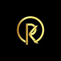 RK Logo Design Monogram Emblem Style With Crown Shape Template Icon. vector
