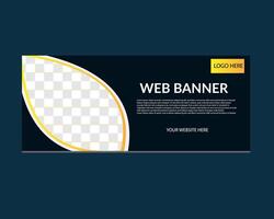 Horizontal header web banner. Modern Geometric Blue Triangle cover header background for website design, Social Media Cover ads banner, flyer, invitation card vector