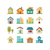 Home and Real Estate Icon Set Collection Illustration vector