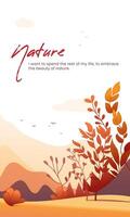 Natural background vertical plate template design vector