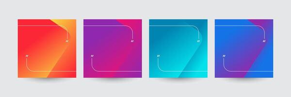 Set of Modern social media post template Quotes with trendy gradient colors and copy space for text. vector