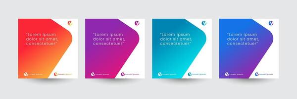 Set of Quote Frame Blank Template Set. Social Media Post Design Templates for Quotes. Modern Gradient Background vector