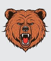 the head of a bear with its mouth open vector