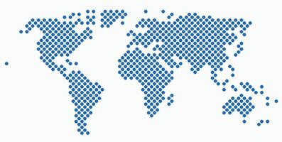 Circle shape world map on white background. vector