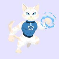 a cat with super powers vector