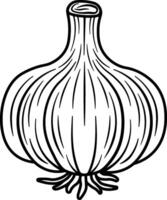 black silhouette of garlic without background vector