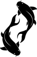black illustration of fish without background vector