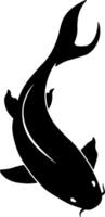 black illustration of fish without background vector