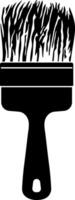 black illustration of a paint brush without background vector