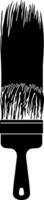 black illustration of a paint brush without background vector